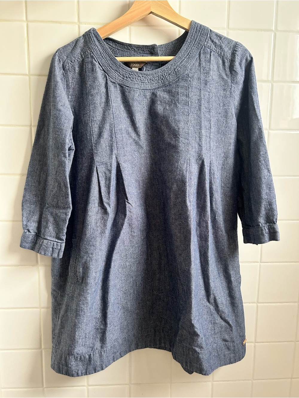 Roots Girls Chambray Tunic Top in Denim Blue